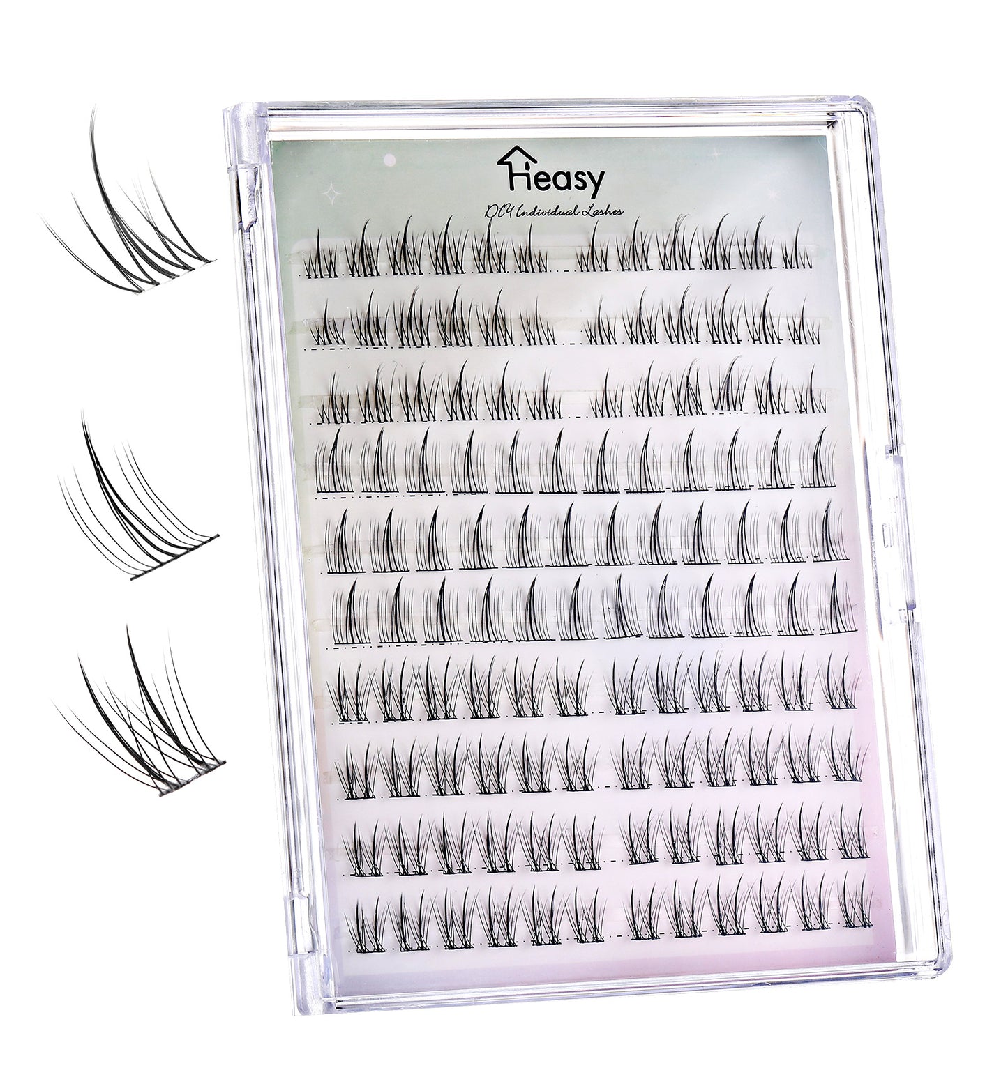 Manhua Lashes Cluster, 120 Pcs Eyelash Extensions with Three Styles, 9-12mm Individual Lash Clusters for Soft Natural Volume Effect, Reusable and Beginner-Friendly