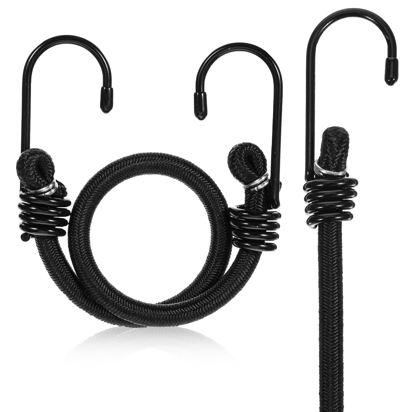 Oruola 40cm Elastic Straps with Hooks,2 Pack Heavy Duty Bungee Straps with Hooks for Luggage,Camping,Weatherproof & UV Resistant Bungees with Hooks,Multi-Purpose Small Bungee Cords with Hooks