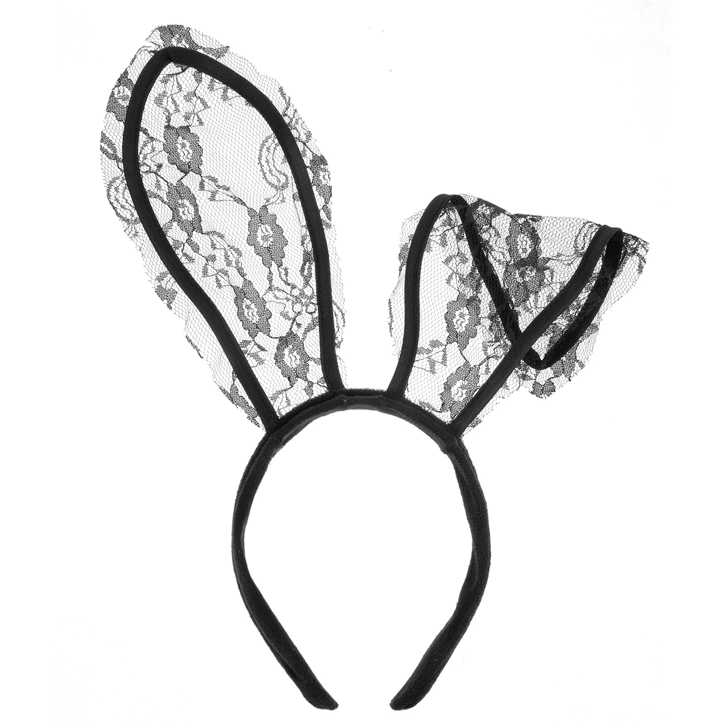 Classicseali Playboy Bunny Ears, Black Bunny Ears Headband, Sexy Lace Bunny Ear for Women, Bunny Cosplay Accessories, Perfect for Party, Halloween, Christmas, Masquerade, Nightclubs