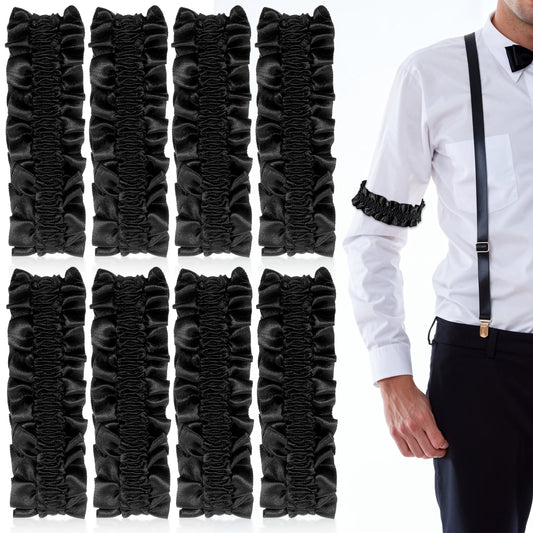 oruola Roaring 20s Armband Garter,4 Pairs Arm Garters for Men 1920,Anti-Slip Shirt Sleeve Garters for Men Women,Arm Bands for Shirt Sleeve,Classic Casino Dealer Armband,1920s Accessories for Men,Black