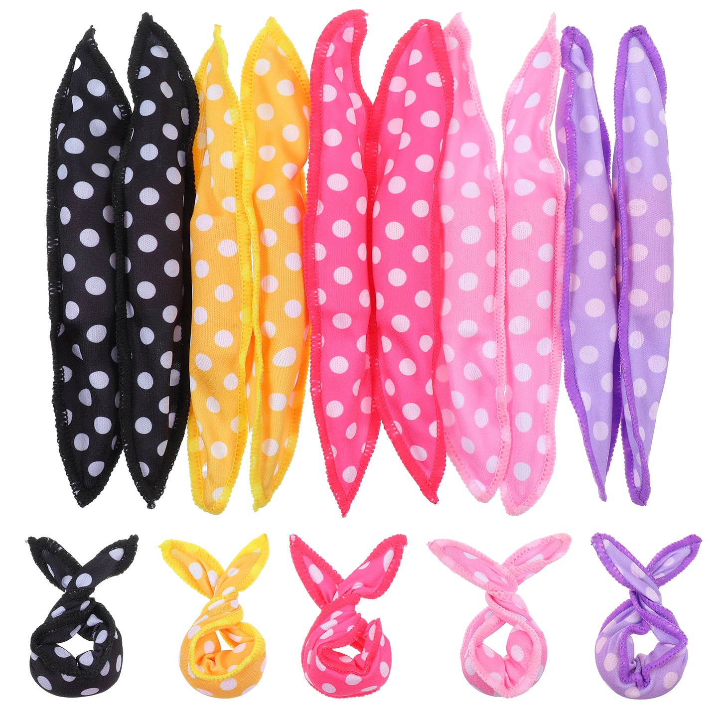 Classicseali 10pcs Pillow Rollers for Hair, DIY Night Sleep Foam Hair Rollers Styling Tools,8 X 1.4 In Flexible Soft Sponge Pillow Curlers Rollers for Long, Short, Thick & Thin Hair (5 Colors)