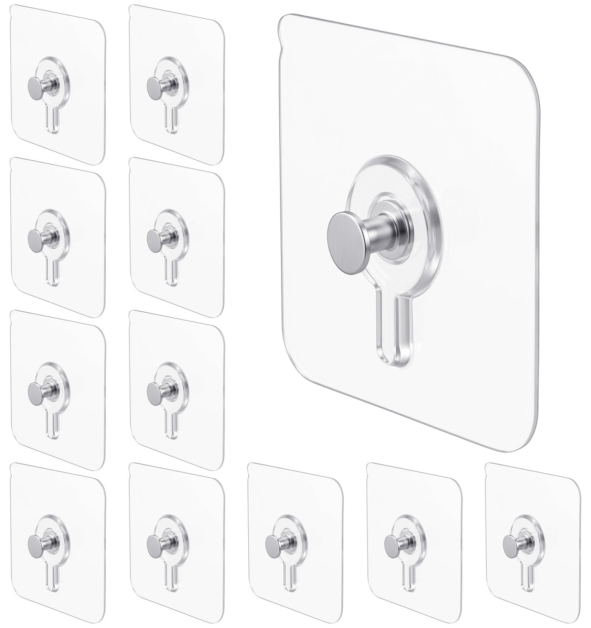 12 Pack Adhesive Picture Hooks, No Nails Wall Stickers for Picture Hanging