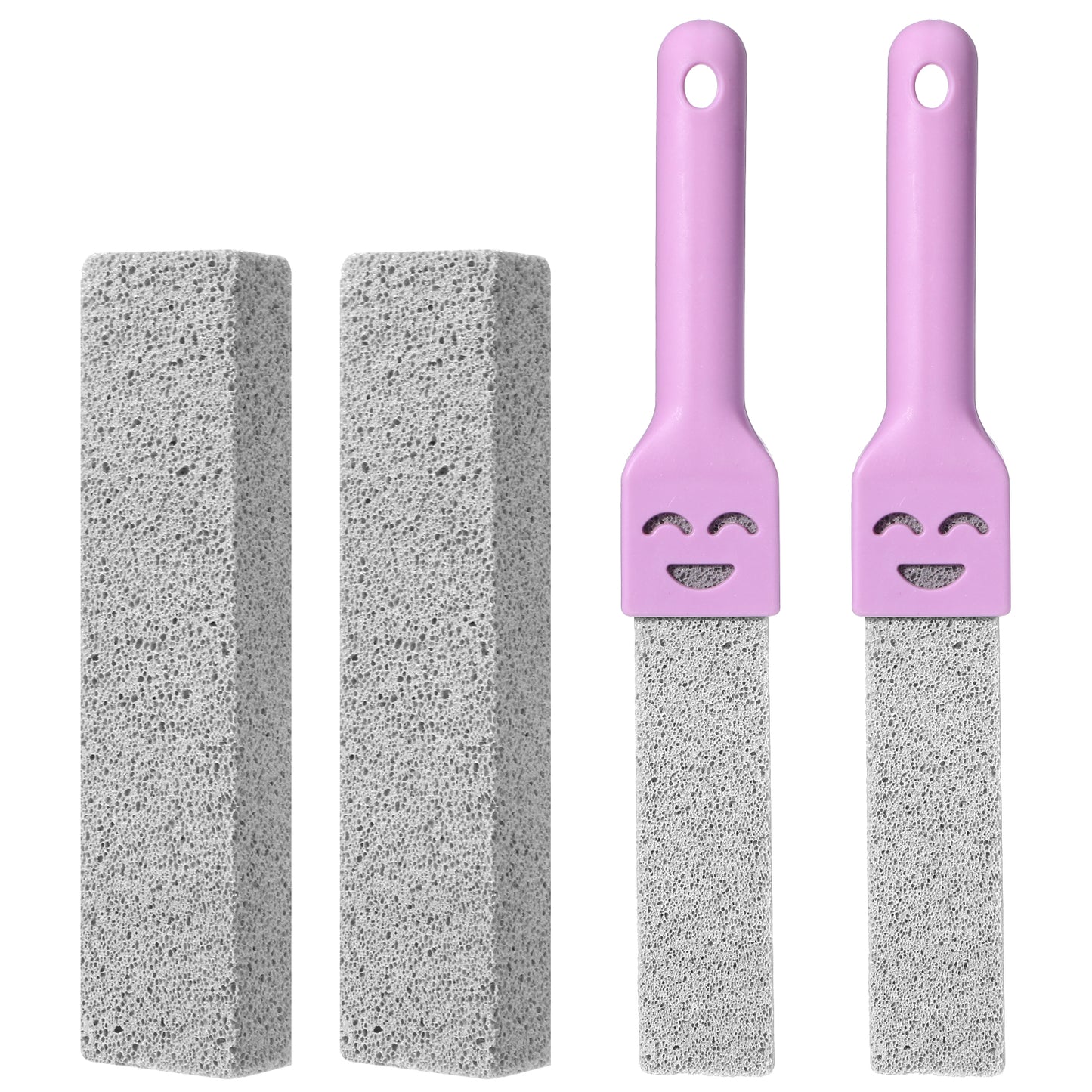 Classicseali 6pcs Toilet Pumice Stone, Pumice Stone for Cleaning, with 2 Pink Face Handles, a Cleaning Stones for Cleanings Toilets, Ovens, Pools, Grills, and Bathtubs