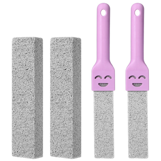 Classicseali 6pcs Toilet Pumice Stone, Pumice Stone for Cleaning, with 2 Pink Face Handles, a Cleaning Stones for Cleanings Toilets, Ovens, Pools, Grills, and Bathtubs