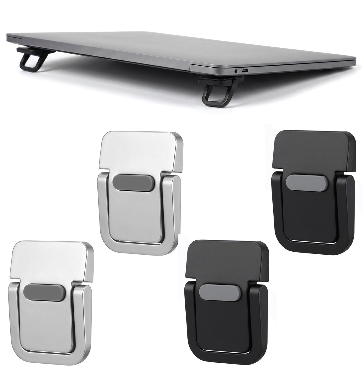FRCTLNKG 4 Pcs Keyboard Riser, Self-Adhesive Portable Laptop Feet for Desk