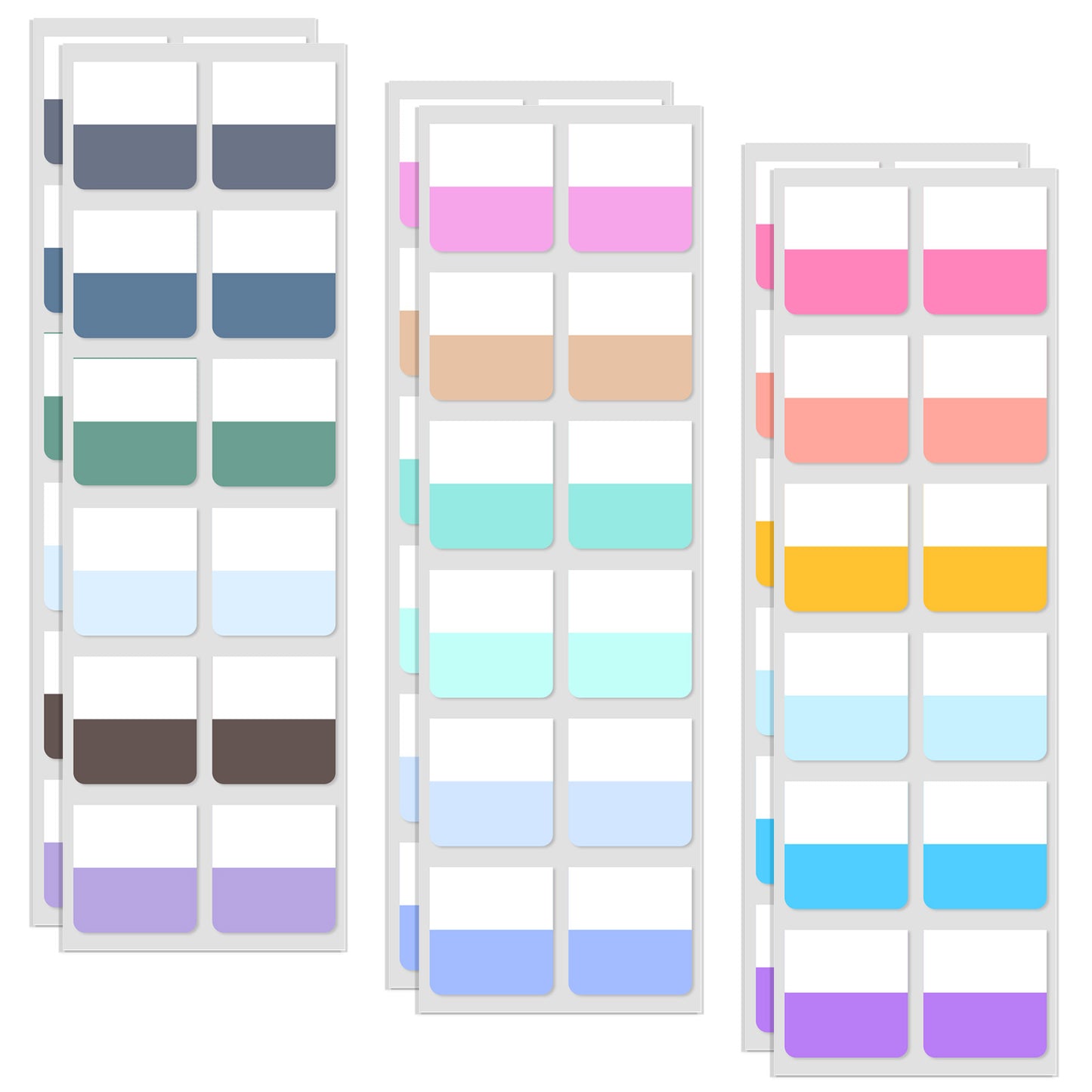 Elegaperma 720Pcs Sticky Notes Tabs, Color-Coded Page Markers with PET Material, Repositionable Sticky Tabs Page Markers for Books Indexing & Study