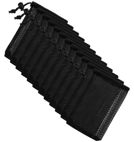 Small Mesh Bags 6-Pack - 6x4 Inch Nylon Drawstring Storage Bags for Travel/Laundry/Shoes, Reusable Portable Mesh Pouches