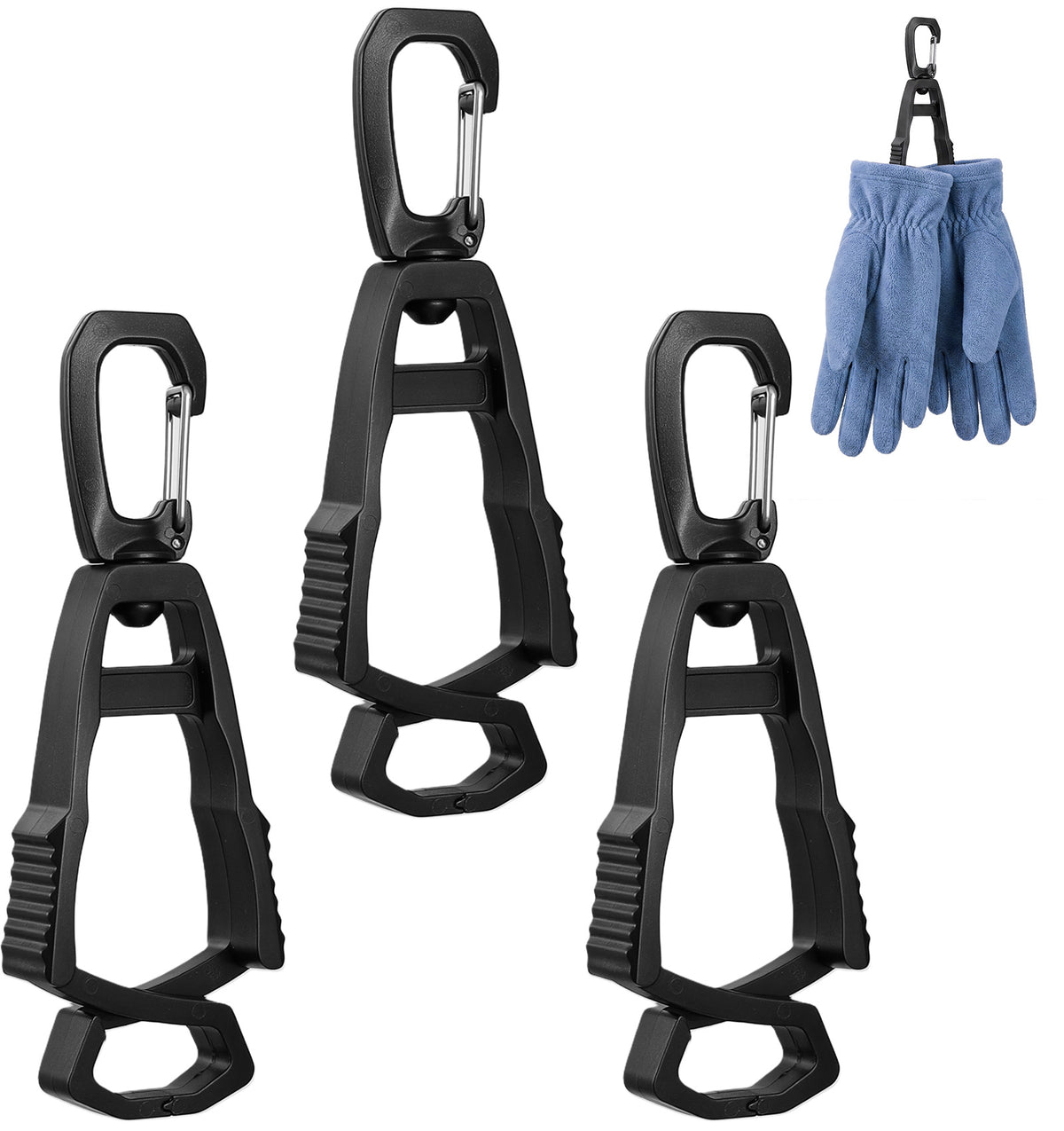 FRCTLNKG Glove Clips, 3PCS Black Glove Holder, Mountable for Tool Belts