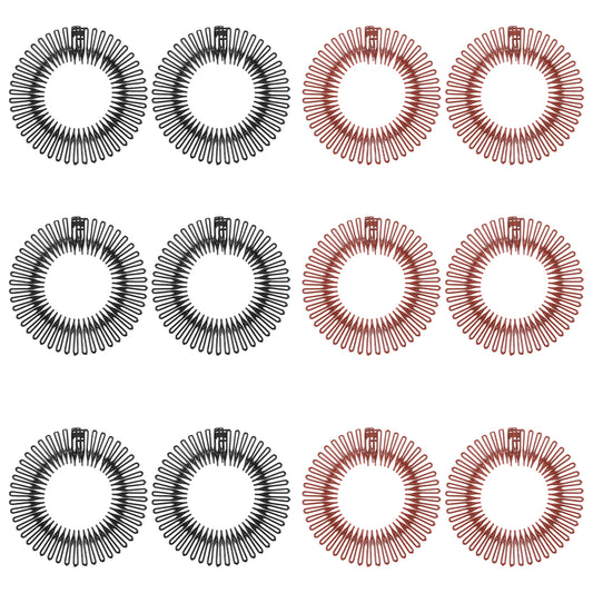 Classicseali 12pcs 90s Zig Zag Hair Band, Comb Headband, 90s Zigzag Headband, Spiky Headbands for Women with Teeth, Flexible Stretch Claw Headbands for Womens, Girls and Sports, Black and Brown