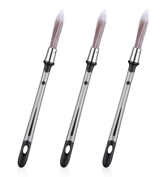 3 Pcs Small Paint Brush, Paint Brush Small Trim Paint Brushes for Touch Up, Edge Painting Tool for Art Application, Sash, Baseboards, House Wall Corners