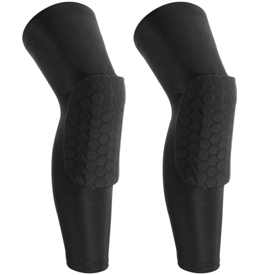 Thrymme 2 Pack Volleyball Knee Pads, Elbow Pads Youth Honeycomb Anti-Collision Compression Leg Sleeves for Kids Sports (Small, Black)