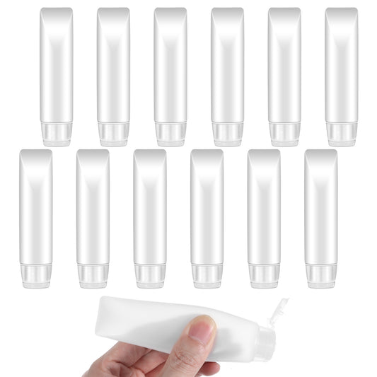 guduling 12 Pcs Travel Bottles,50ml Clear Plastic Empty Squeeze Bottle,Transparent Refillable Cosmetic Containers Travel Size Bottle,Leak Proof Small Squeeze Bottles for Toiletries,Makeup,Shampoo