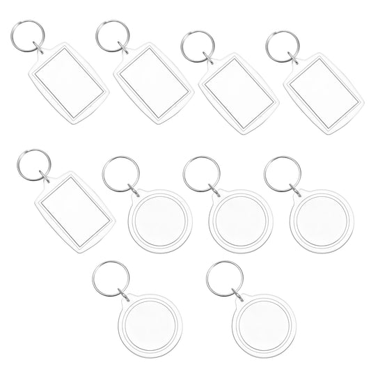 oruola 10Pcs Photo Keyring,2.42 x 1.58 In Photo Key Chain Customized Picture,Double Sided Blank Photo Keychain,Personalised Photo Key Fob Holder with Split Ring for Personalised Custom and Photo