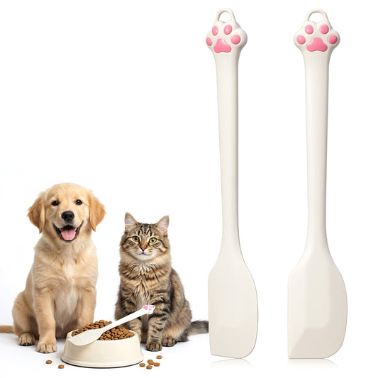 Elegaperma 2 Pcs Dog Food Spoon, Cat Spoon, Cat-Shaped Cat Food Spoon for Wet Treats and Canned Food Scooping