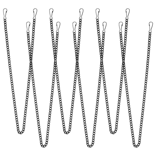 Classicseali 6 Pcs Hanging Chains with Hooks,20 Inch Chain for Hanging Stained Glass,Stainless Steel Chain to Hang Stained Glass,for Hanging Flower Pot Accessories, Bird Feeders,Plant Baskets,Silver