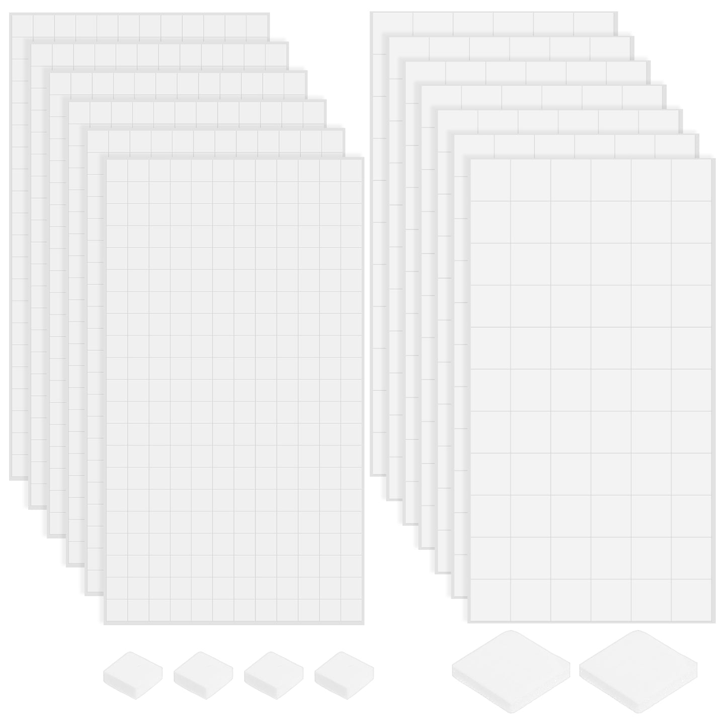 Classicseali 12 Sheets/1980PCS Foam Sticky Pads, Double-Sided Foams Adhesive Squares, 2 Sizes of Adhesive Foam Square, Suitable for Scrapbooking, Handmade DIY, Office Supplies, White
