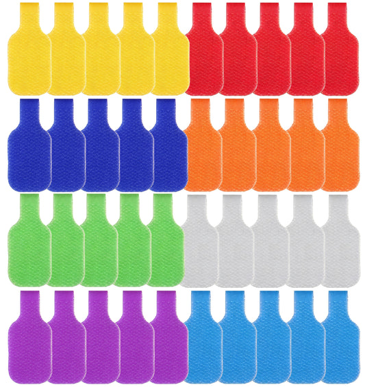 40 Pcs Cable Labels, 8 Color Reusable Cable Tags Write On Cord Labels Tags