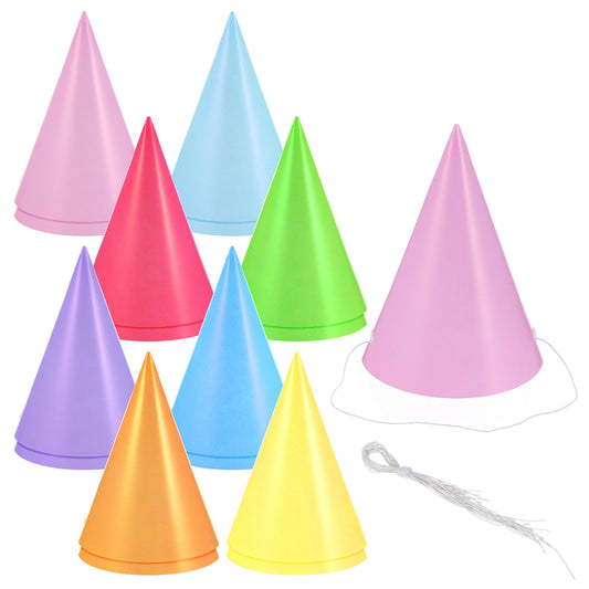 guduling 16 Pcs Birthday Hats,8 Colors Metallic Foil Cone Party Hats for Kids & Adults, Festive Celebration Headwear for Family Birthdays, Surprise Parties & Joyful Gatherings