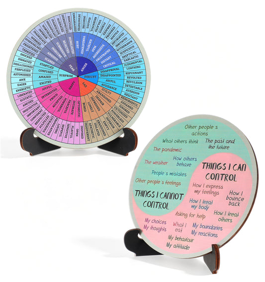 Feelings Wheel, Emotions Wheel Double Sided Mental Health Awareness Tool
