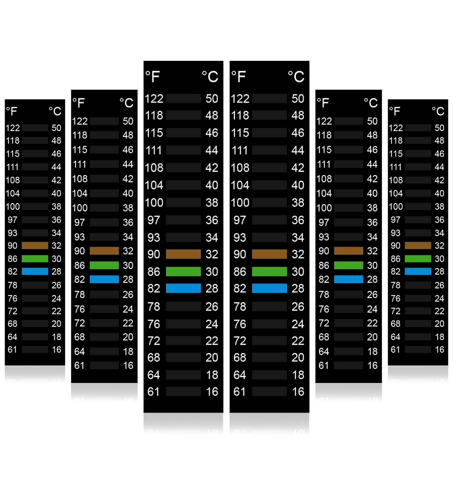 6PCS Fish Tank Thermometer Stick On, High Accuracy Adhesive Temperature Strips, Stick on Thermometer for Aquarium Fermenting Brewing Wine Beer Fahrenheit Celsius