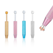 Classicseali 4PCS Piercing Ball Screw Tool, Stainless Steel Four-Claw Piercing Assistant Tool, Piercing Assistant Pen, for Electronic Components, Diamond, Pearl, Gemstone Picking, 4 Colors
