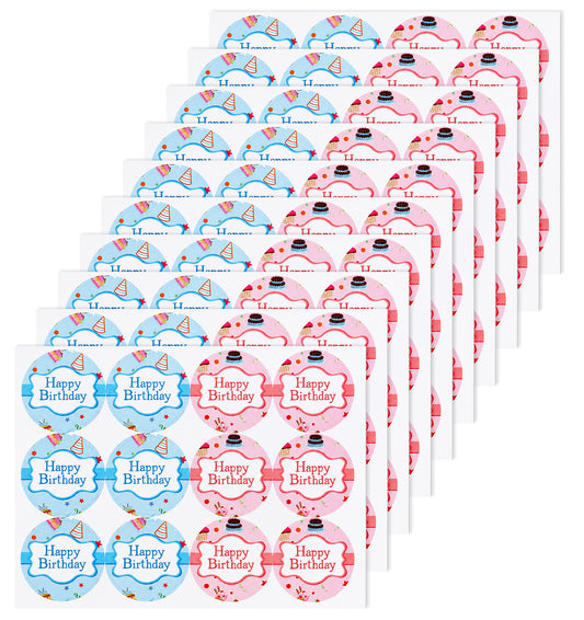 120Pcs Happy Birthday Stickers, Birthday Stickers