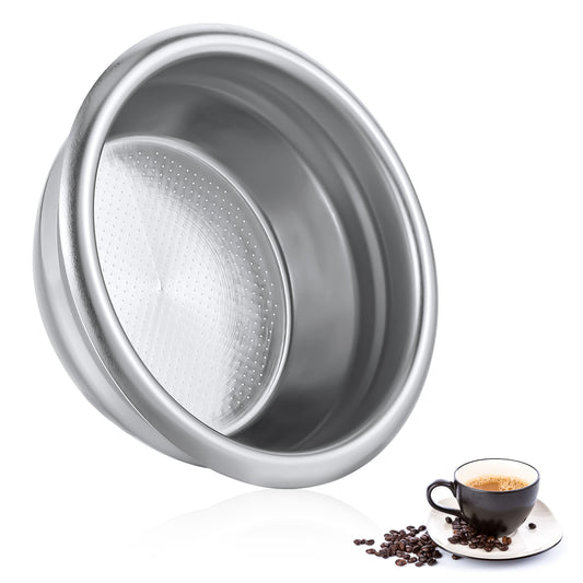 Classicseali 58mm Portafilter Basket, Metal Coffee Filter, Pressurized Porous Double Cup Stainless Steel Coffee Filter, for Portafilters, Paperless, Permanently Reusable
