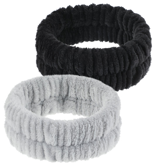 2PCS Hair Band for Washing Face, Skin Care Headband, Absorbent Elastic Head Wrap for Women, Soft & Stretchy for Yoga Sports Shower