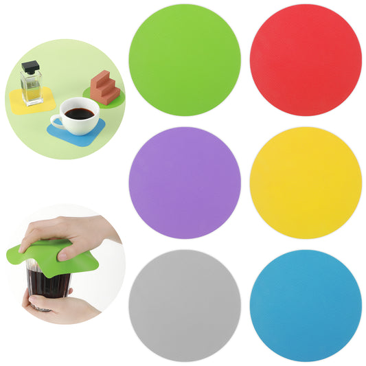 Oruola 6pcs Rubber Can Opener Gripper,4.92In Round Grippers for Opening Jars,Rubber Jar Opener Gripper Pad for Weak Hands, Rubber Jar Opener for Seniors with Arthritis,6 Colors