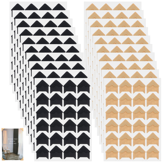 oruola 480 pcs Photo Corners for Scrap Book, Self-Adhesive Black and Brown Photo Corner Stickers, Scrapbook Photo Corners for Albums, DIY Craft, Memory Book, Photo Mounts