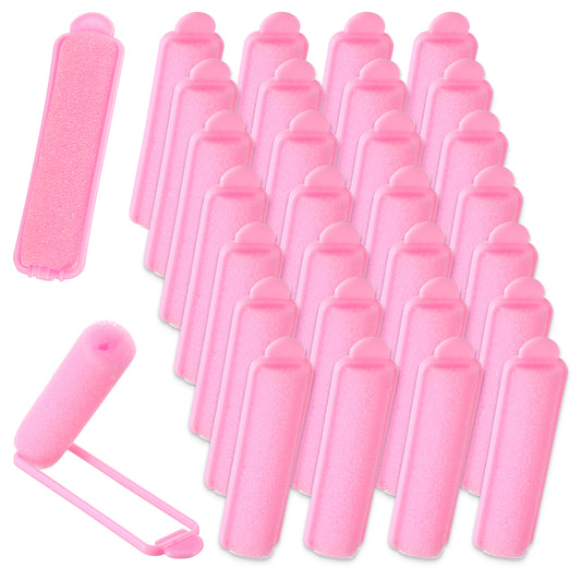 Oruola 28pcs Sponge Hair Rollers,2.67 In Foam Rollers for Hair, Heatless Pink Foam Curlers for Hairs Styling Long Short Hairs Ladies Children