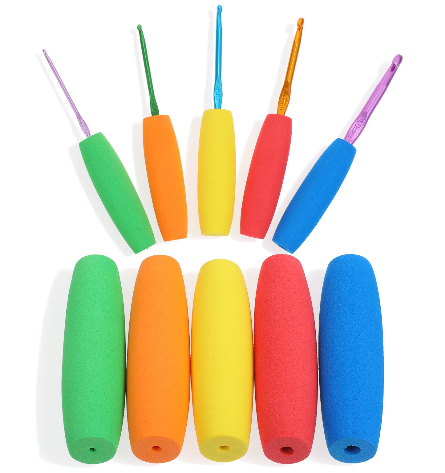 10 PCS Foam Grip Tubing, Adaptive Utensil Handle Sleeves Cutlery Padding Grip for Elderly Disabled, Non-Slip Foam Handles for Toothbrush Combs Pencils Kitchen Tools (Assorted Colours)