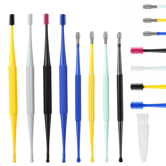 Elegaperma 17Pcs Plastic Ear Cleaner, Reusable Ear Cleaner Silicone with Spiral & Spring Tips