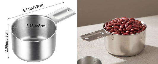 1 Cup Measuring Cup, Metal Measuring Cup (240ml, 8oz)