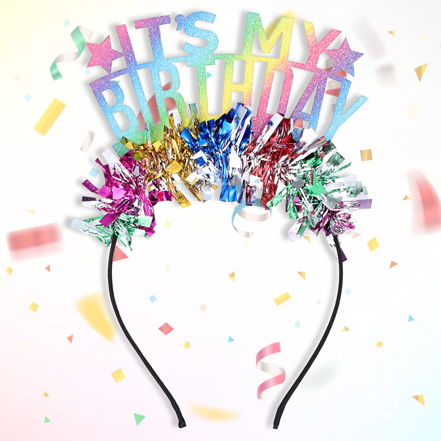 Classicseali Its My Birthday Headband, Colorful Glitter Rainbow Tassel Its My Birthday Crown, Tiara Crown for Women Party, Sweet Happy Birth day Accessories for Kids, Toddlers, Girls