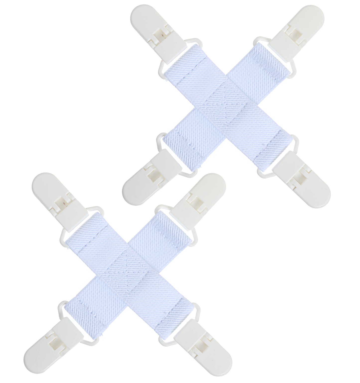 FRCTLNKG 2 Pcs Fitted Sheet Clips, Duvet Cover & Blanket Detangler to Prevent Tangling, Twisting & Balling in Washer Dryer (White, 16 x 16 cm)