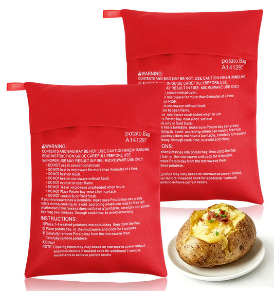 2 Pack Microwave Potato Bag, Potato Bags for Microwave