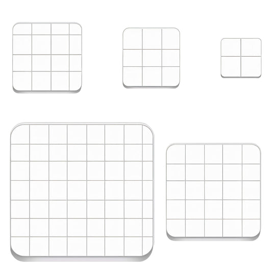 Classicseali 5pcs Acrylic Stamp Block, Acrylic Blocks for Stamping with Grid Lines, Assorted Sizes Stamp Block for DIY Crafts Scrapbooking Card Making Ornaments Stamping Projects