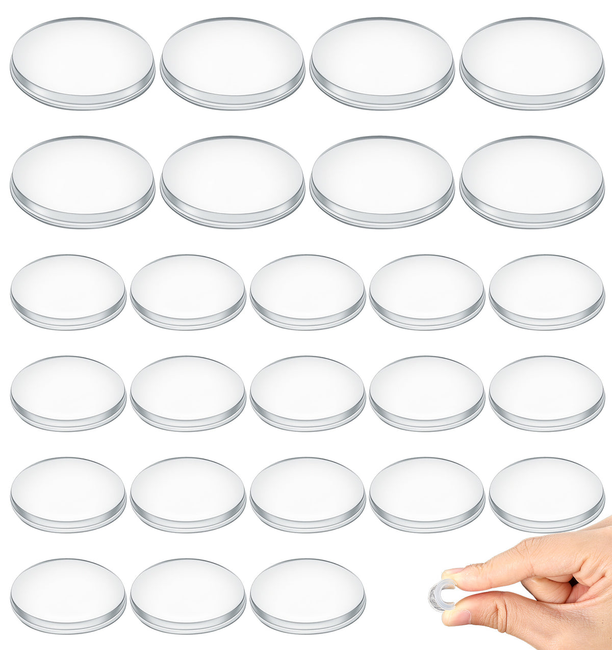 26 Pcs Glass Table Top Bumpers, Clear Rubber Glass Pads for Tables Tops