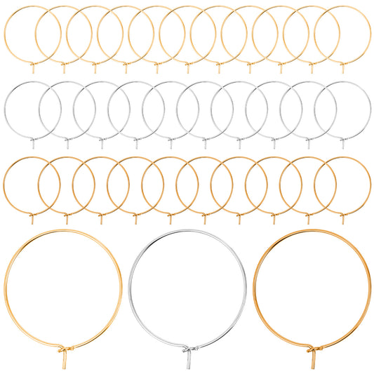 Elegaperma 120Pcs Wine Charm Rings, 25MM Earring Hoops for Jewellery Making