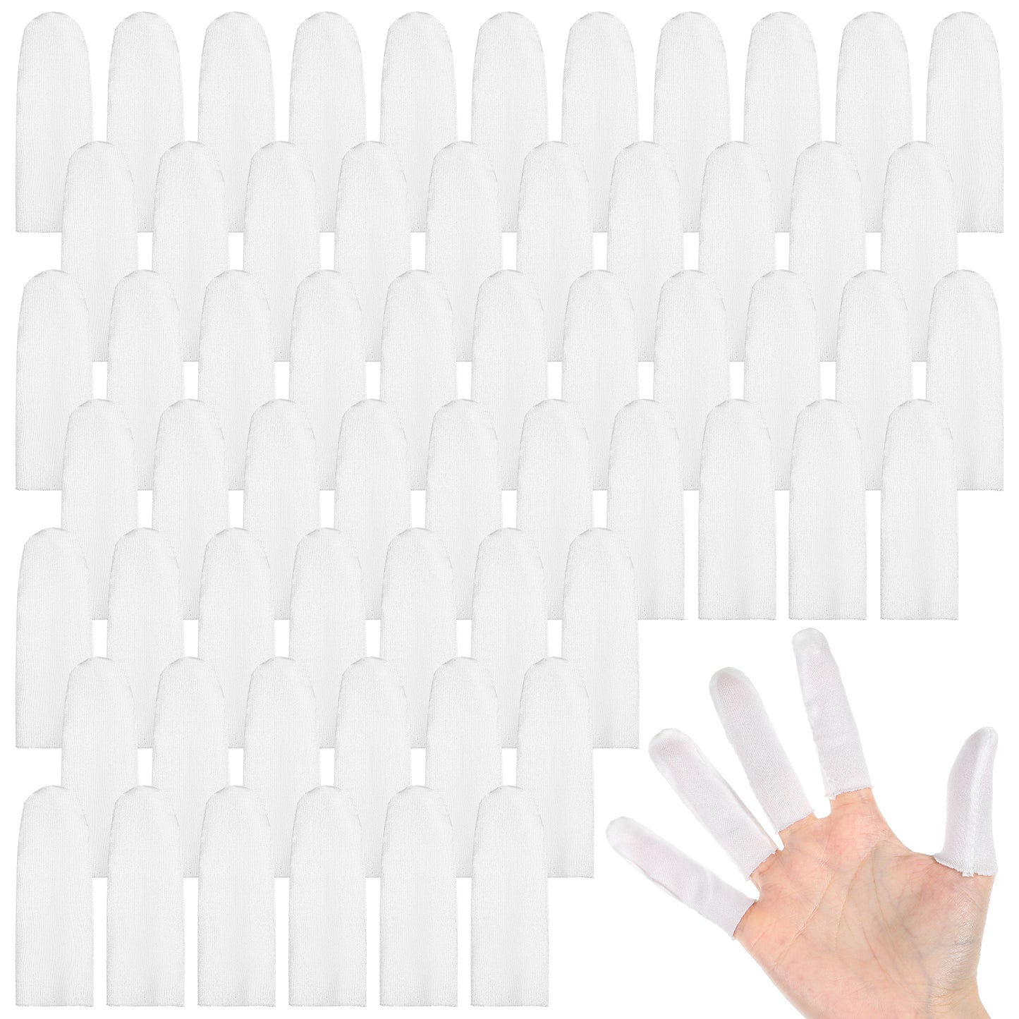 Elegaperma 200 Pcs Cotton Finger Cots - White Finger Sleeves Protectors for Injury,Comfortable Cloth Fingers Covers, Breathable Fingers Cots,Moisture Wicking