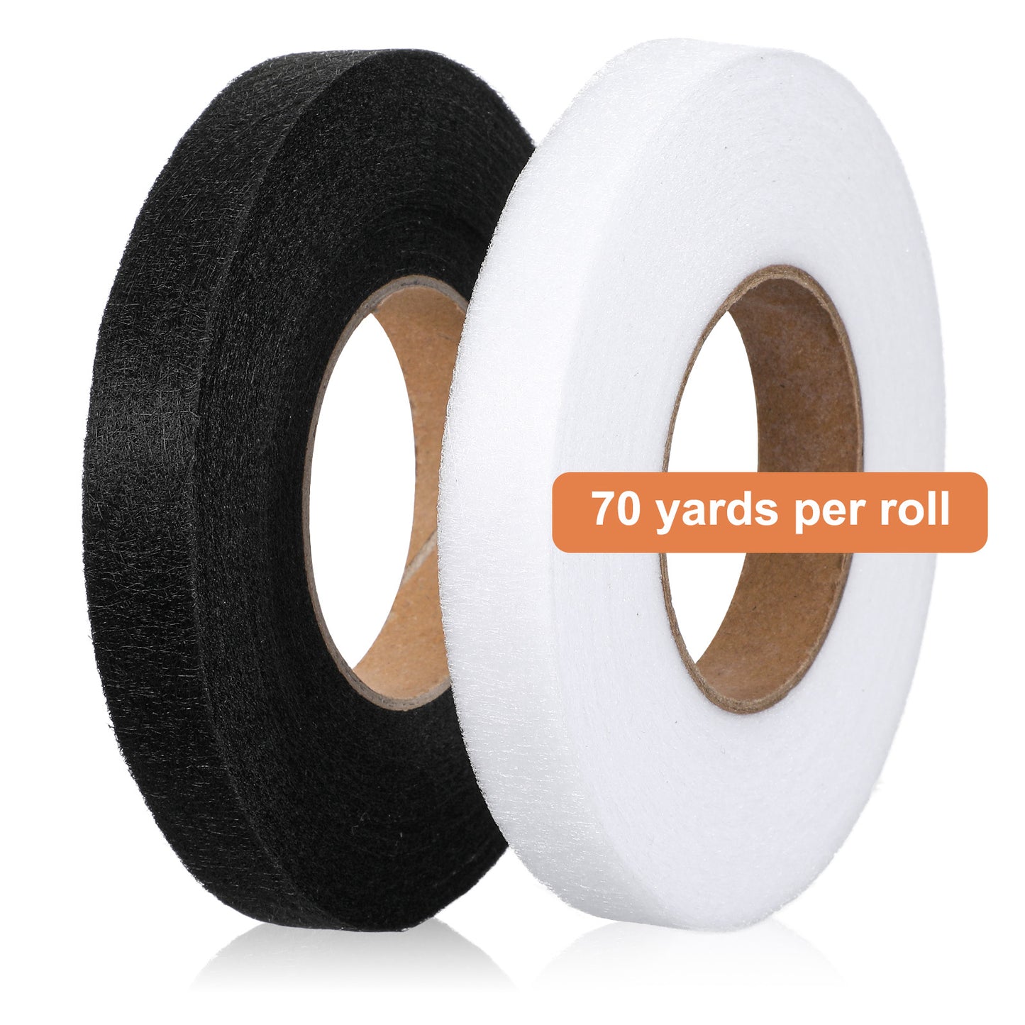 Classicseali 2Roll Hemming Tape for Clothes, Double-Sided Adhesive Hemming Tape for Jeans,Hem Tape for Jeans,Dresses, Curtains,Clothes,DIY Crafts, White,Black