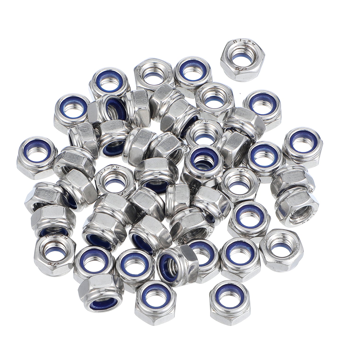 50 Pcs M6 Nuts, M6 Lock Nut Nylon Inserted Hex Stainless Steel Self Locking Nuts for Bolts, Corrosion Resistant Fastener Hardware