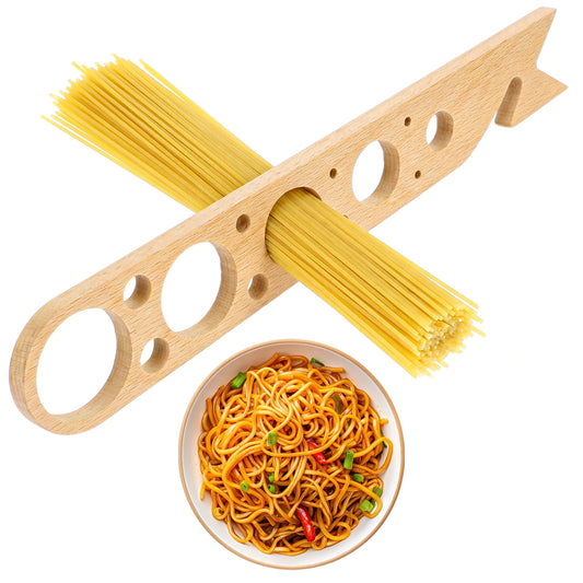 Classicseali Spaghetti Measure, Wood Pasta Portion Measuring Tool, Pasta Measurer Tool with 5 Measuring Holes, Quick Spaghetti Portion Tool for Kitchen Cooking