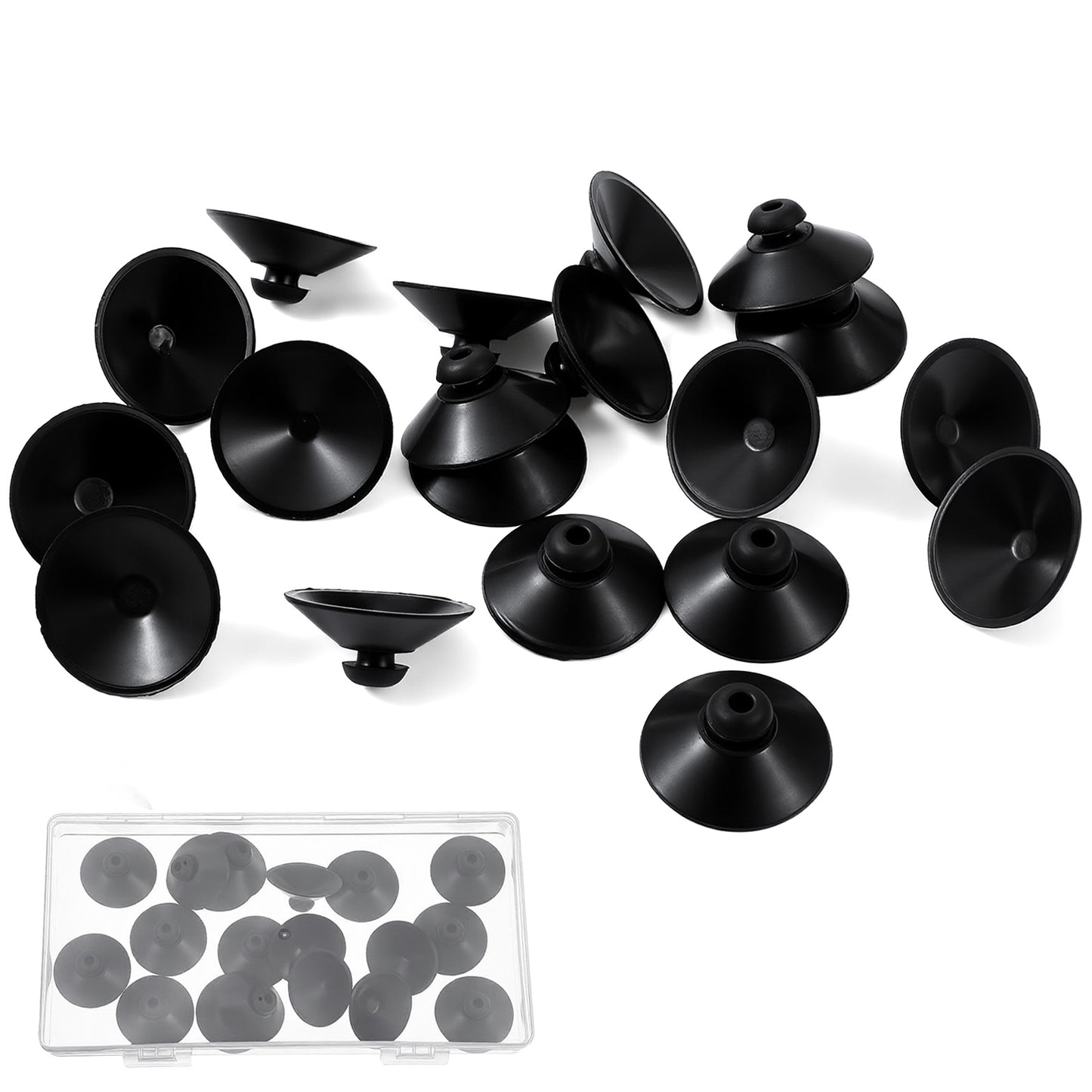 Classicseali 20PCS Aquarium Suction Cups, 28mm Rubber Fish Tank Suction Cups, Aquarium Suctions Cup, Suitable for Fish Tank Pump Aeration Device, Overhead Line Pipe Finishing Decoration, Black