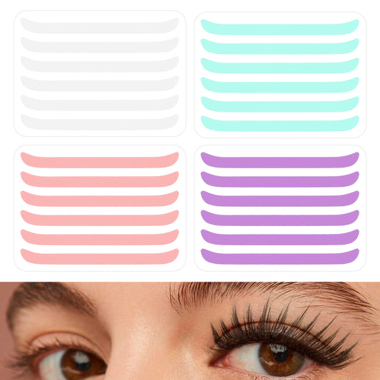 oruola 48pcs Lash Lift Pads,Reusable Eyelid Lift Strips,Soft Silicone Eyelash Lift Kit,Eyelash Lifting Compensator,Beauty Tool for Eyelashes Lifting,Lash Lift Ribbon for Eye Lashes Perming(4 Colors)