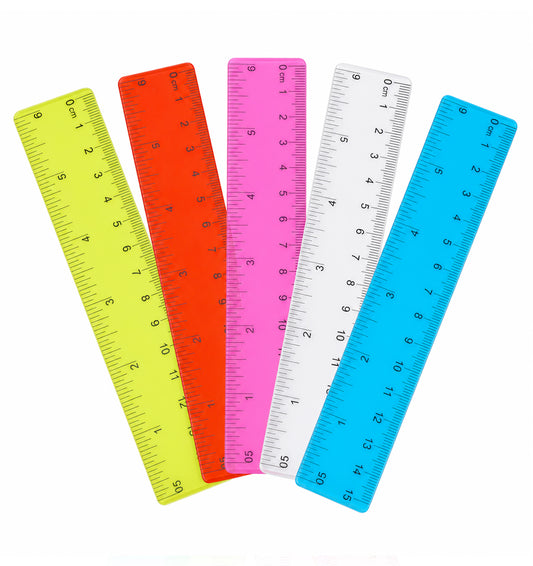 5 Pcs Ruler 15cm, Clear Small Ruler See Through with Inches & Centimeters for School, Office & DIY Crafts