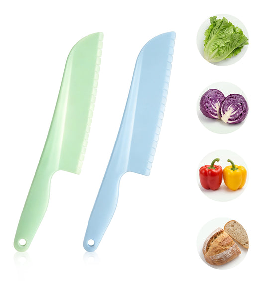 2Pcs Plastic Lettuce Knife Set, Salad Knife for Lettuce, Cutting Vegetabl