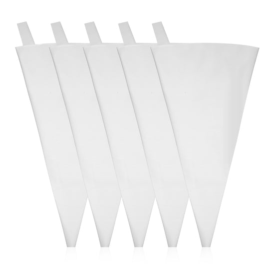 Classicseali 5PCS Piping Bags Reusable,Cotton 12 Inch Piping Bags, Hanging Cake Pipings Bag, Used to Decorate Various Cake Cookies, Cream Puff, Ice Cream, Donut Filling, White