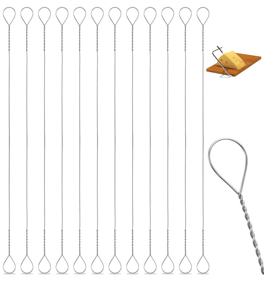 Thrymme 10Pcs Cheese Wire, 14cm (5.5in) Replacement Cheese Cutter Slicer Wire Ideal on Marble Board, can Cutting Egg & Butter, Easy to Use, Convenient & Efficient